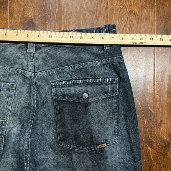 Enyce Vintage Y2K Baggy Fit Distressed Black Denim Jeans Men's Size 36 x 32 - Picture 8 of 11